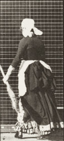 Plate 107 Turning to ascend stairs with a bucket of water and broom in hands — figure reference